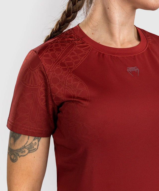 Venum Women's Dry Tech T-Shirt Serpenti - Burgundy
