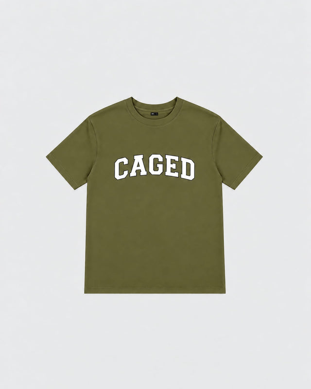 Caged T-Shirt Varsity – Khaki Green