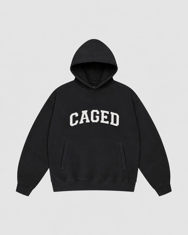 Caged Hoodie Varsity – Black