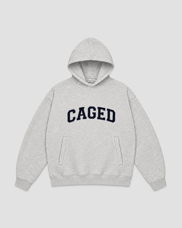 Caged Hoodie Varsity – Grey Marl