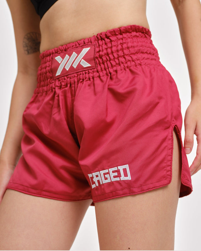 Caged Classic Muay Thai Shorts - Red