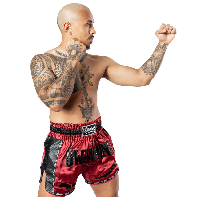 8 WEAPONS Muay Thai Shorts Carbon – Red