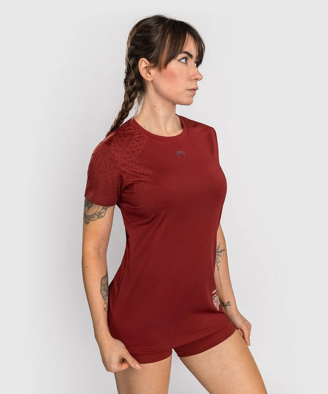 Venum Women's Dry Tech T-Shirt Serpenti - Burgundy