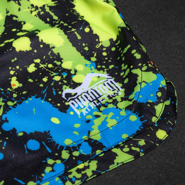 Phantom Athletics MMA Shorts Fusion Splatter – Black/Neon
