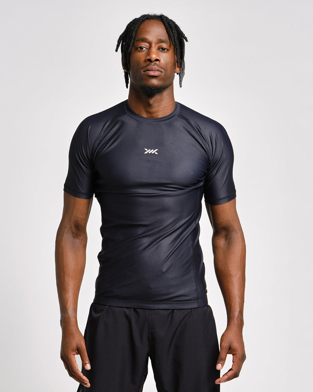 Caged Rashguard Tactical Short Sleeve - Black