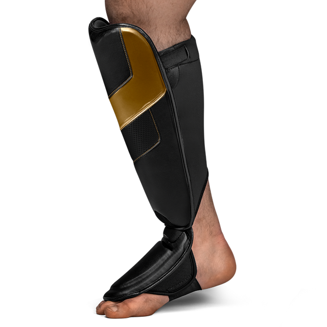 Hayabusa T3 Full Shin Guards - Black/Gold