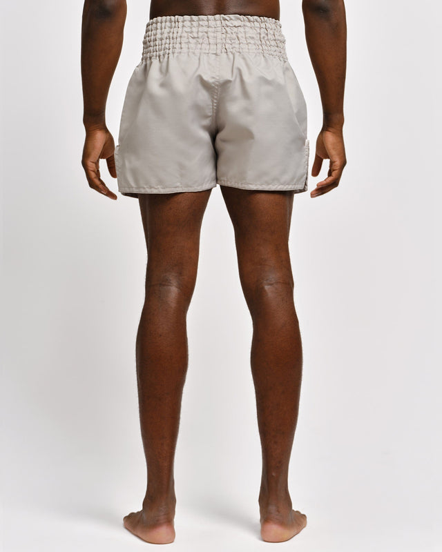 Caged Muay Thai Shorts Classic - Light Gray/Black