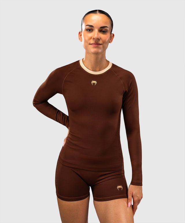 Rashguard Venum Viper Dlouhý Rukáv Dámské – Hnědé