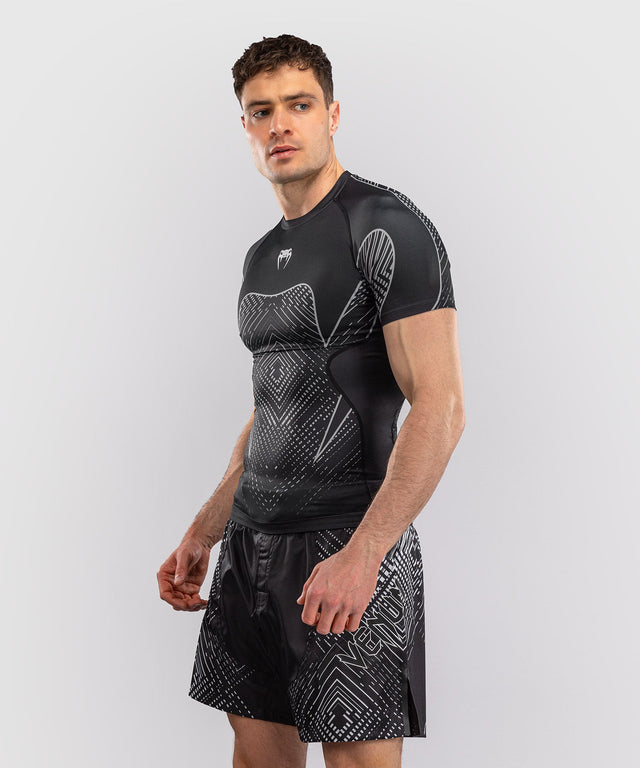 Venum Rashguard Midnight Fury Short Sleeves – Black/Grey/Silver