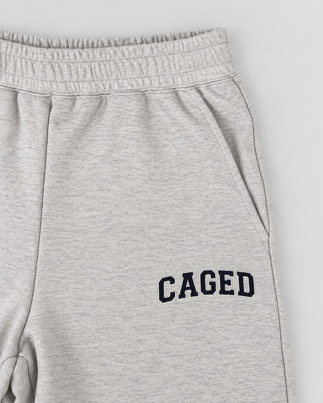 Caged Varsity Joggers – Grey Marl