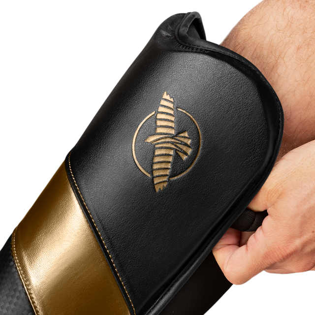 Hayabusa T3 Full Shin Guards - Black/Gold