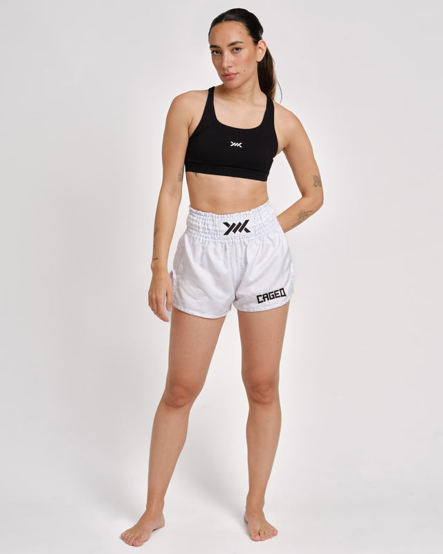 Caged Classic Muay Thai Shorts - White