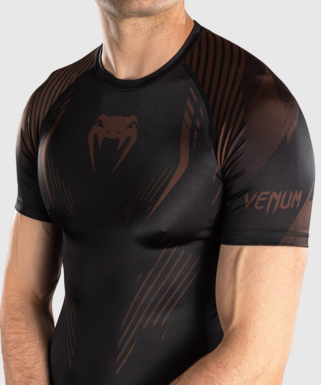 Venum Rashguard No-Gi 6.0 Short Sleeves – Black/Brown
