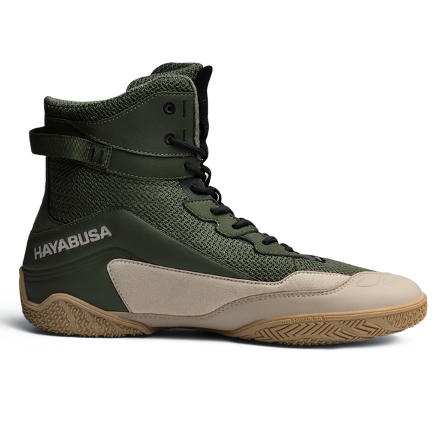 Hayabusa Talon Boxing Shoes - Khaki Green/Beige