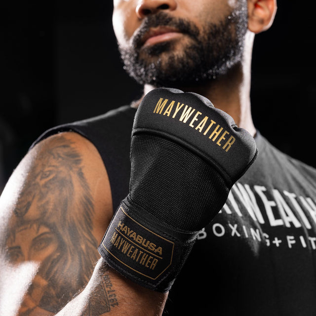 Hayabusa x Mayweather Inner Gloves Deluxe Quick Wraps – Black/Gold