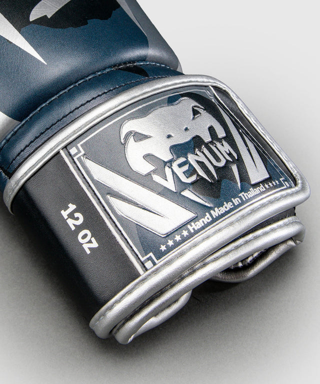 Venum Elite Boxhandschuhe Camo – Dunkelmarineblau/Blau