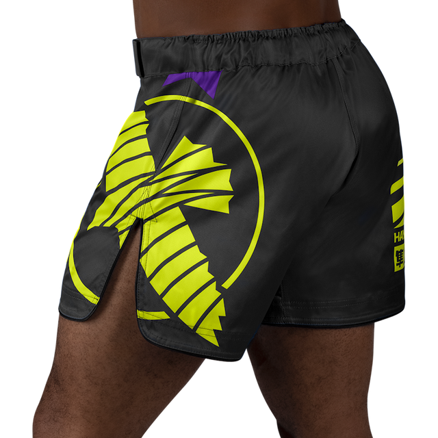 Hayabusa MMA Shorts Icon - Black/Neon