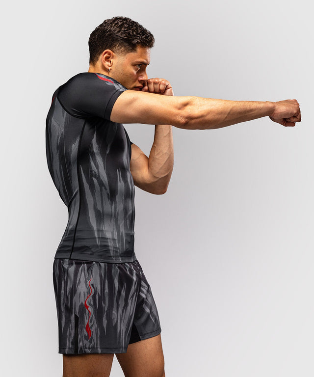 Venum Rashguard Demon Korte Mouwen - Zwart/Grijs