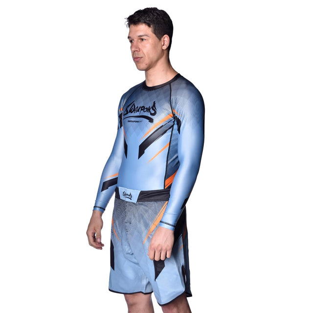 8 WEAPONS MMA Shorts Shift – Ice Grey/Orange