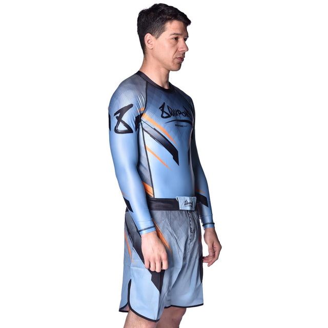 8 WEAPONS MMA Shorts Shift – Ice Grey/Orange