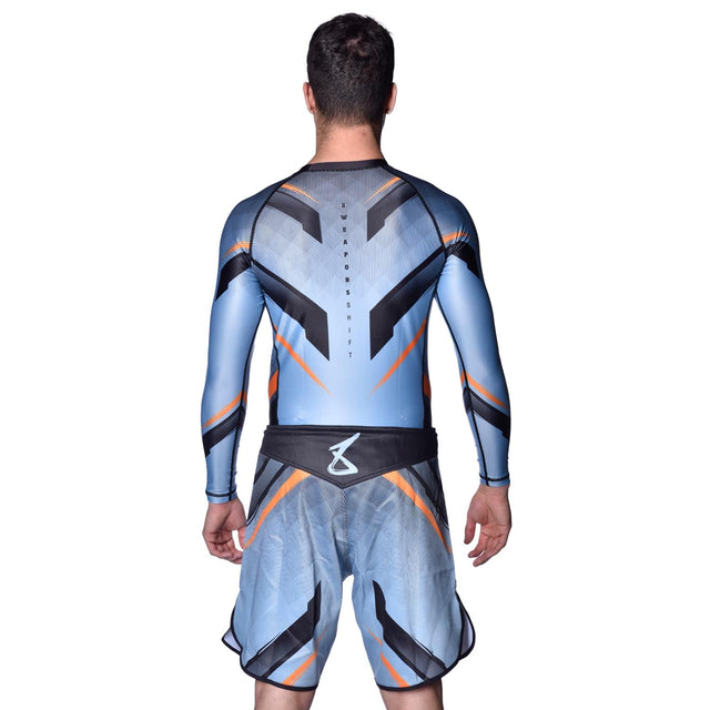 8 WEAPONS MMA Shorts Shift – Ice Grey/Orange