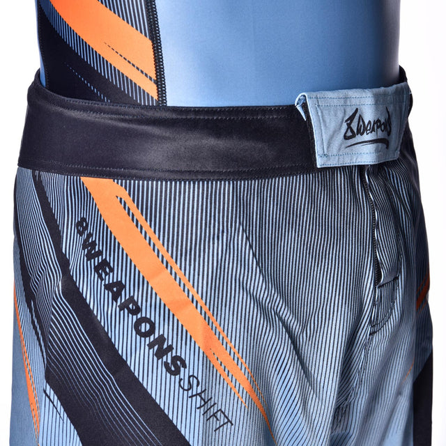 8 WEAPONS MMA Shorts Shift – Ice Grey/Orange