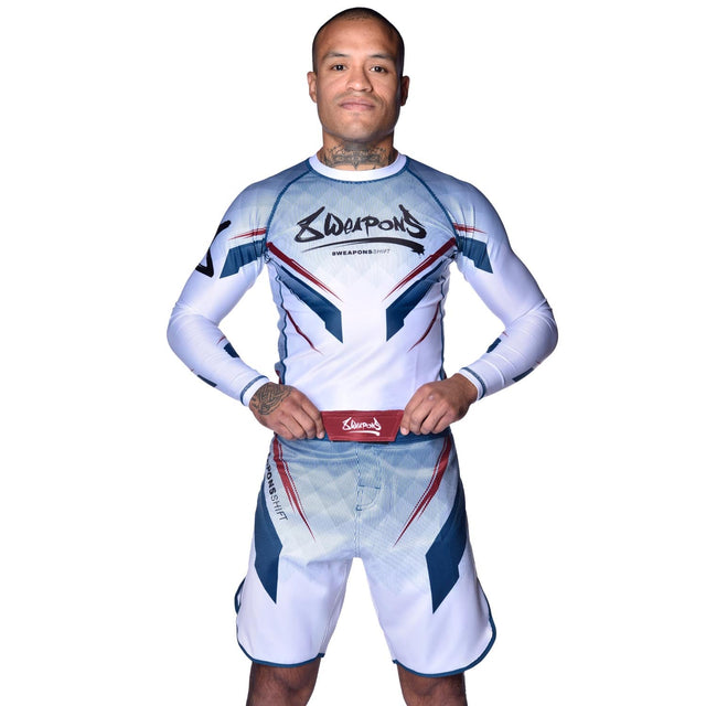 8 WEAPONS MMA Shorts Shift – White/Navy/Red
