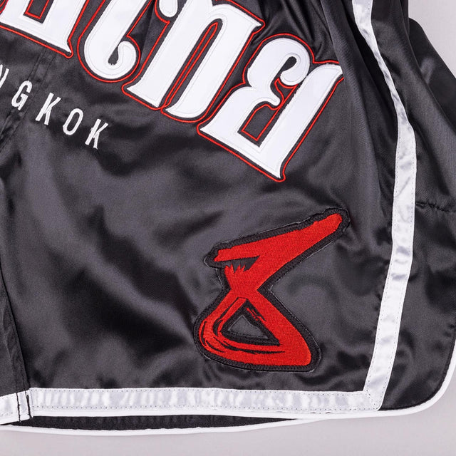 8 WEAPONS Muay Thai Shorts Bangkok – Black/White