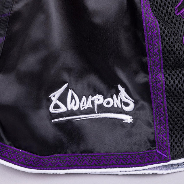 8 WEAPONS Muay Thai Shorts Beastial Panther – Black/Purple