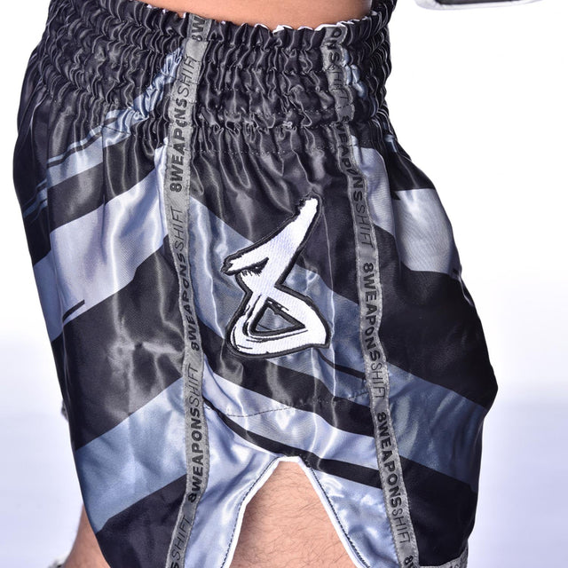 8 WEAPONS Muay Thai Shorts Shift – Black Mat