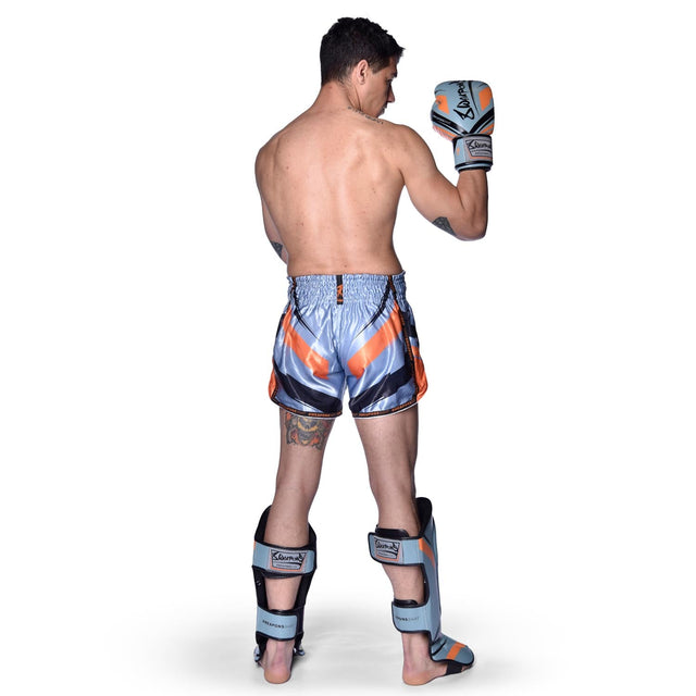8 WEAPONS Muay Thai Shorts Shift – Ice Grey/Orange
