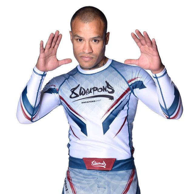 8 WEAPONS Rashguard Shift – White/Navy/Red