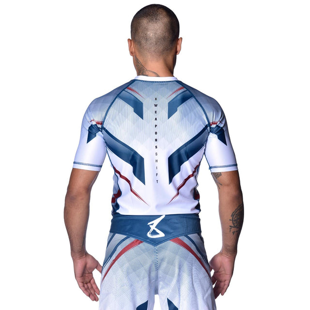 8 WEAPONS Rashguard Shift – White/Navy/Red