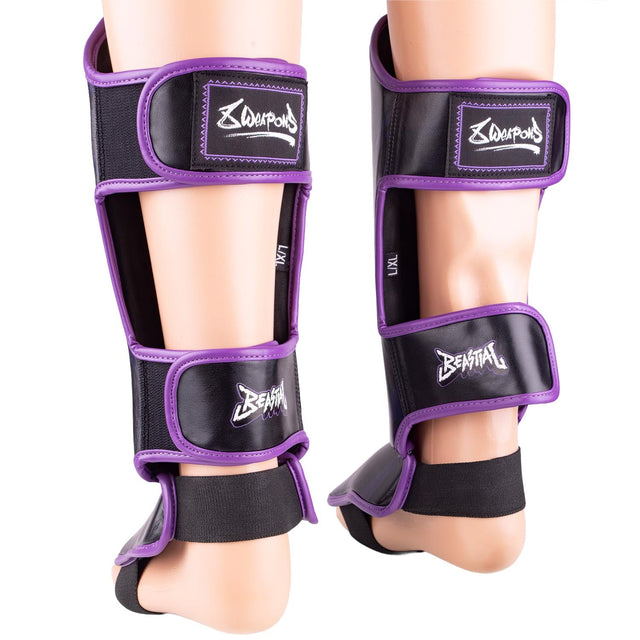 8 WEAPONS Shin guards Beastial Panther – Black/Purple
