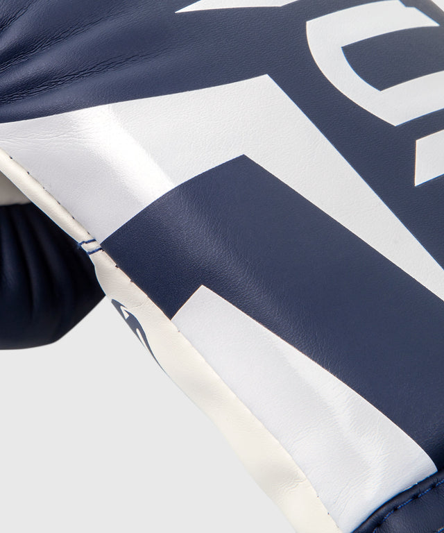 Venum Elite Boxing Gloves - Navy Blue/White