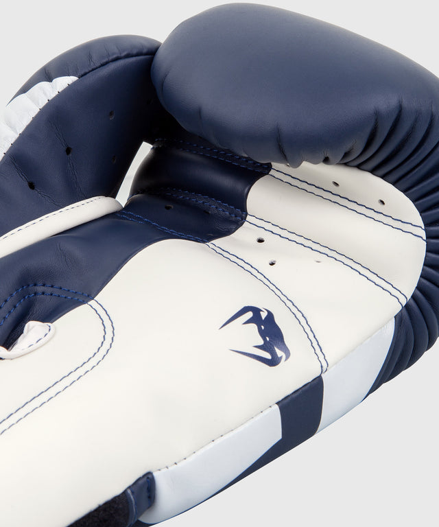 Venum Elite Boxing Gloves - Navy Blue/White