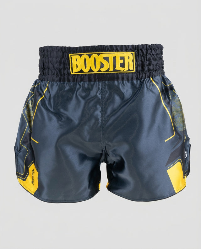 Calções de Muay Thai Booster BFG Ignite – Azul-marinho/Amarelo