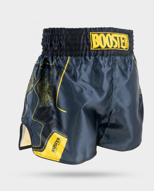 Calções de Muay Thai Booster BFG Ignite – Azul-marinho/Amarelo