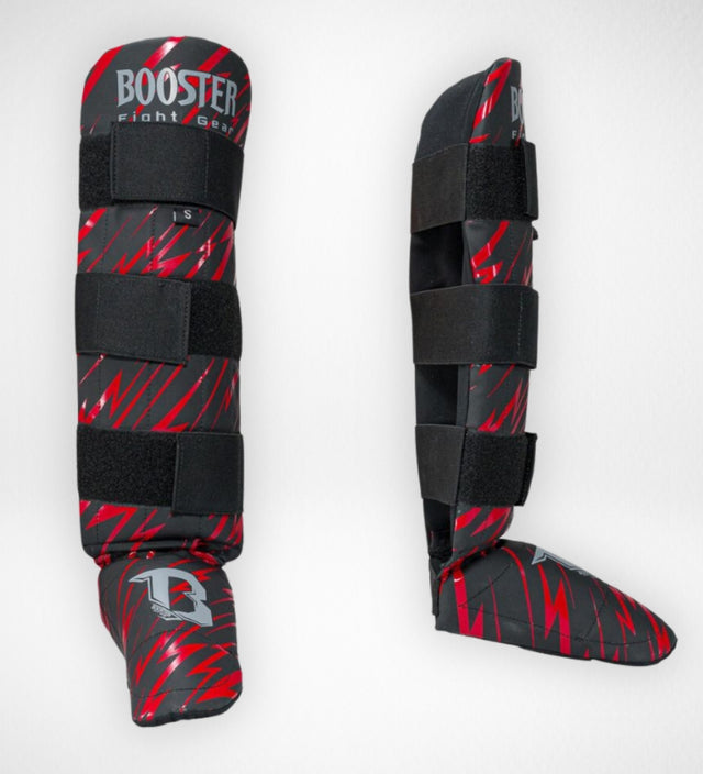 Booster Shin Guards Combat Kids – Black/Red