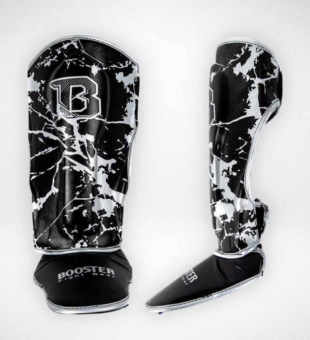 Booster Shin Guards Marble Kids – Black/Silver