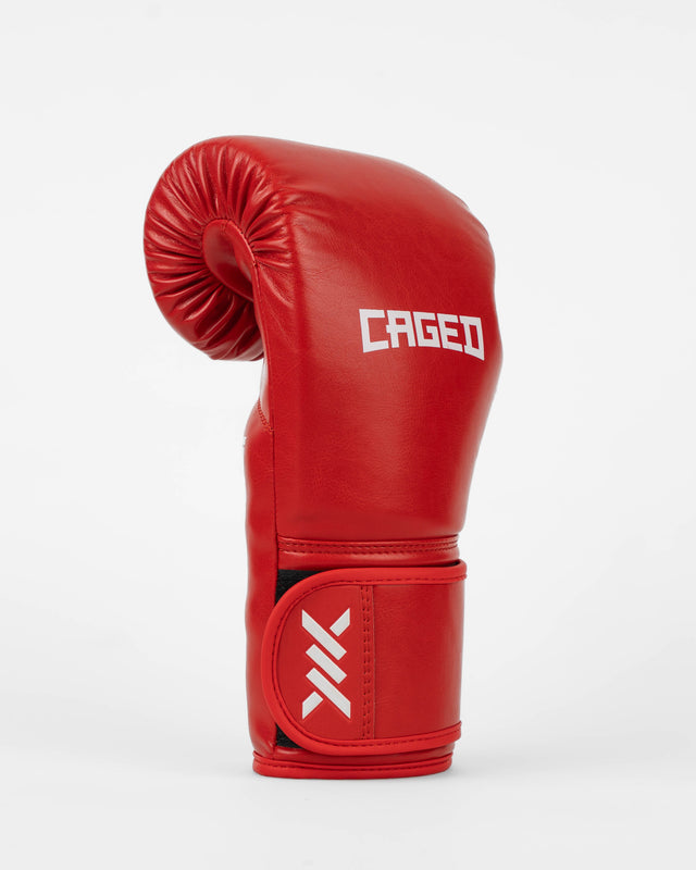Caged Core Boxing Gloves - Red/White