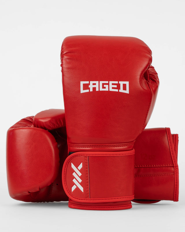Caged Core Boxing Gloves - Red/White
