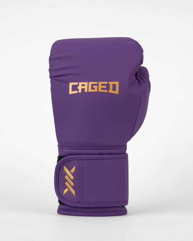 Caged Core Boxing Gloves - Purple/Gold