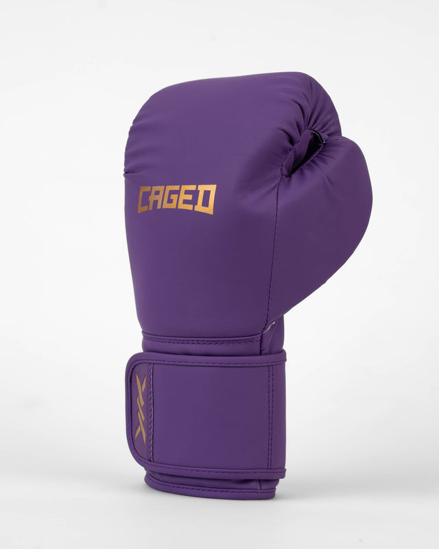 Caged Core Boxing Gloves - Purple/Gold