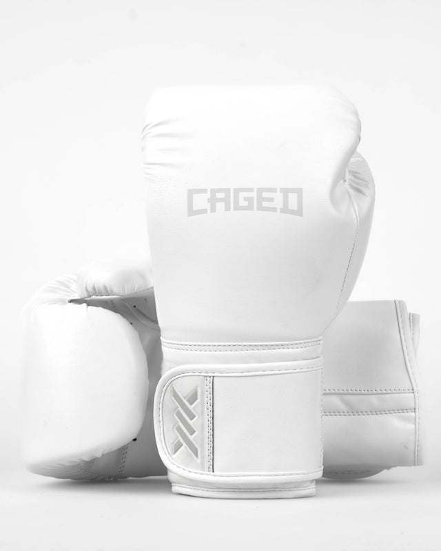 Caged Core Boxing Gloves - White/White