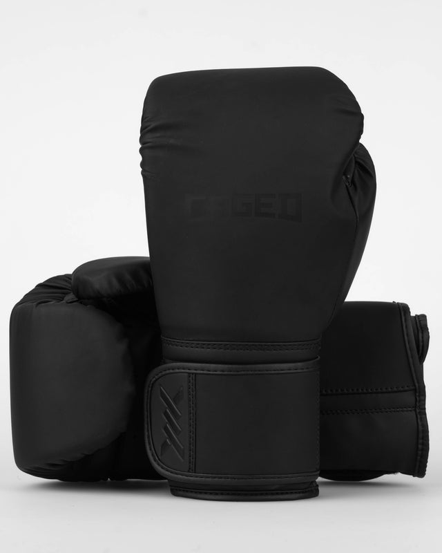 Caged Core Boxing Gloves - Matte Black