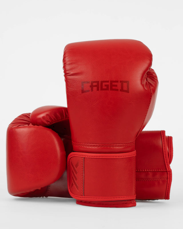 Caged Core Boxing Gloves - Red/Red