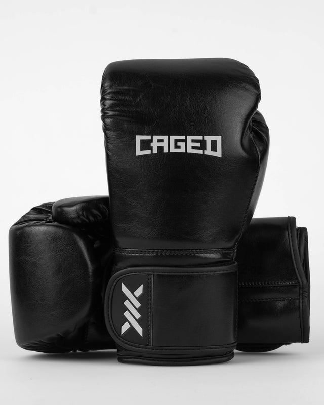 Caged Core Boxing Gloves - Black/White