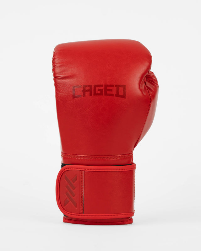 Caged Core Boxing Gloves - Red/Red