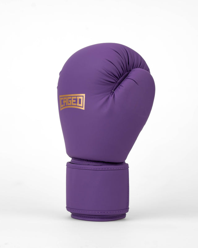 Caged Shadow Boxing Gloves - Purple/Gold
